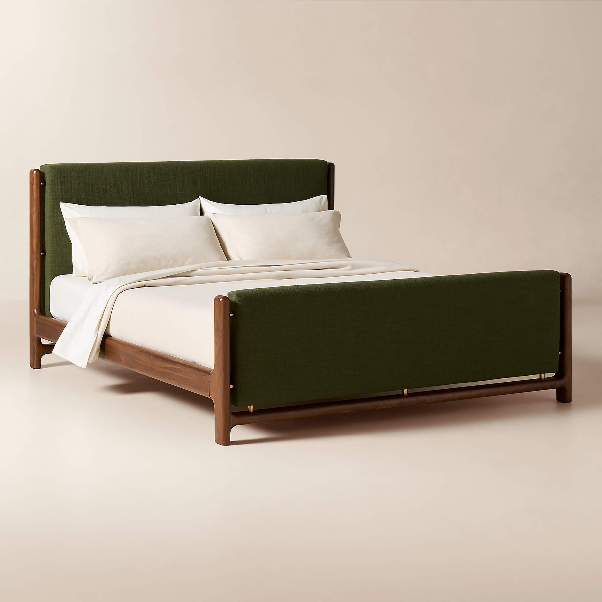 tavola walnut and green bed tavola walnut and green bed
