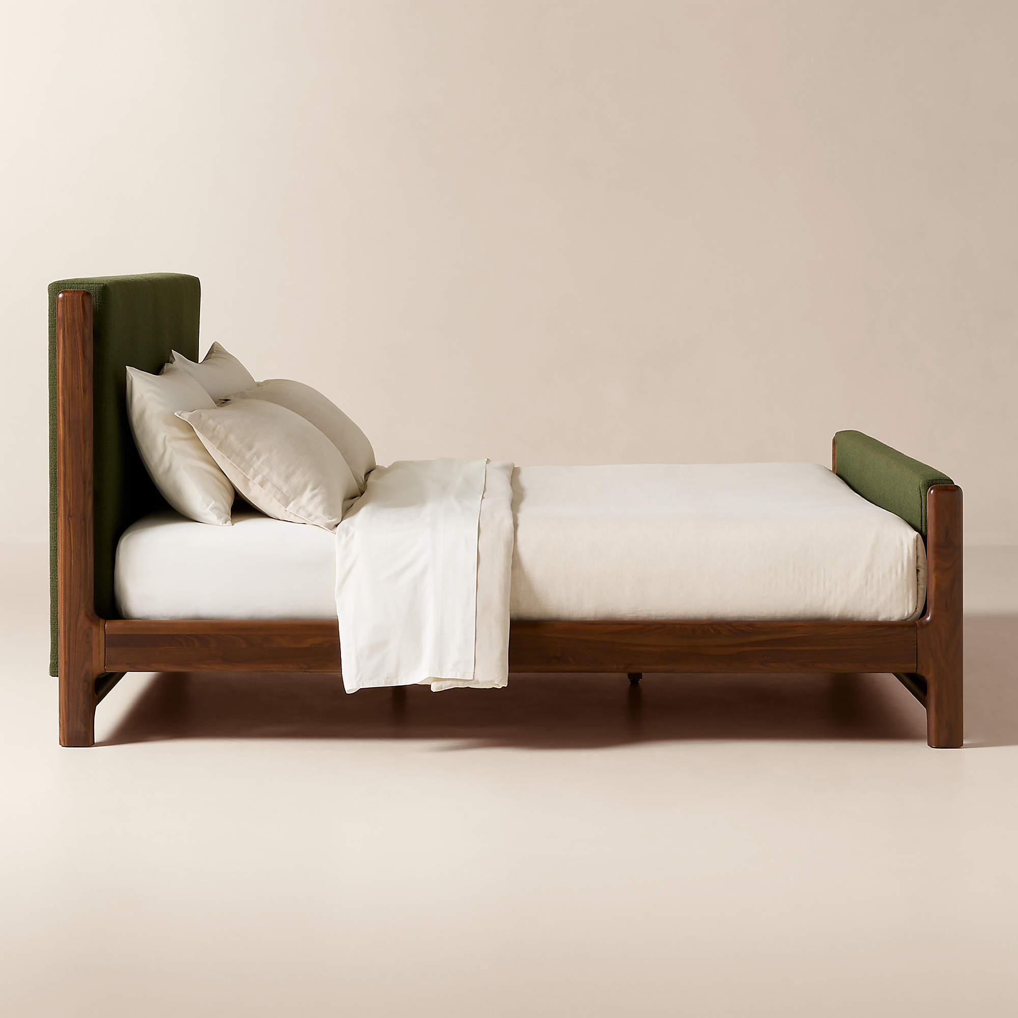 tavola walnut and green bed tavola walnut and green bed