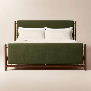 tavola walnut and green bed